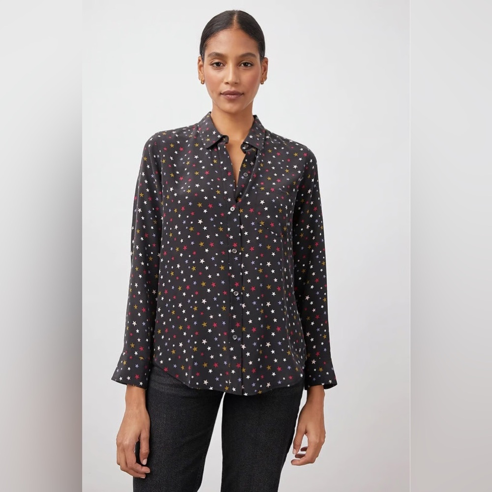 Rails Kate Silk Rainbow Stars Silk Blouse
